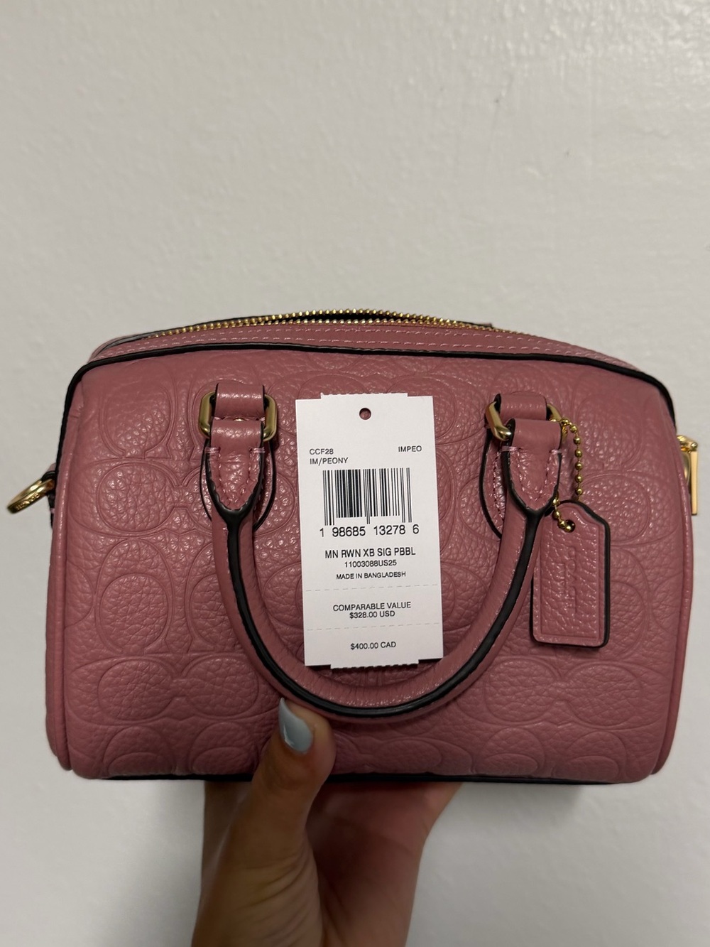 🍎BACK TO SCHOOL SALE PRICE FIRM🍎 Coach Mini Rowan Peony Embossed Leather - Picture 6 of 6